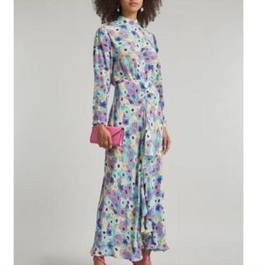 RIXO Dani Ruffle Midi Dress size S